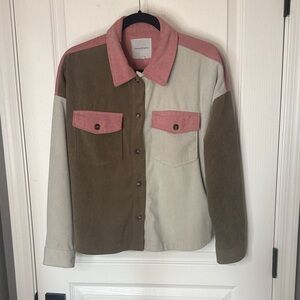 Thread & Supply Utility Jacket in Pink, Brown, and Cream